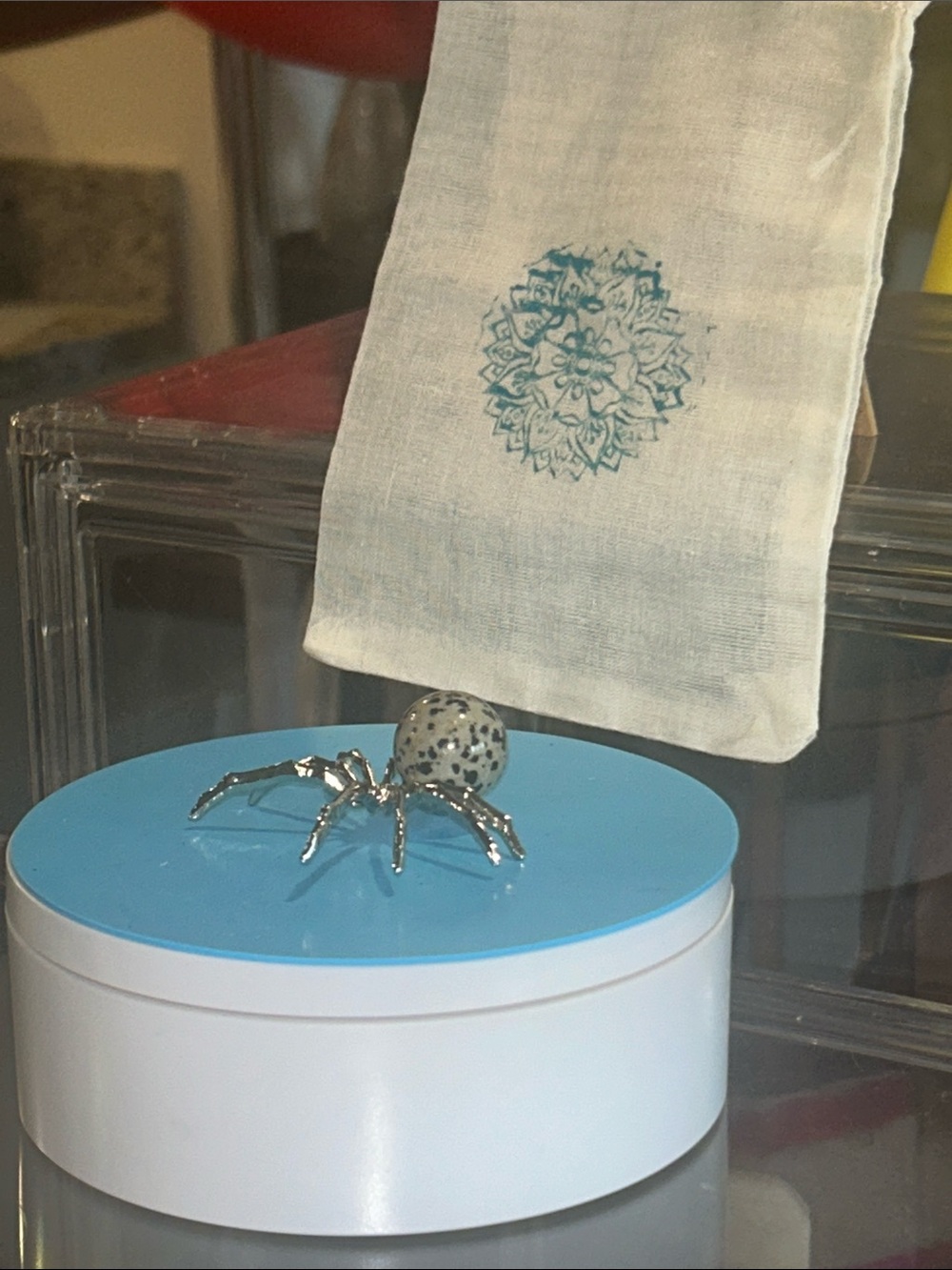Dalmatian Stone Silver Spider 2.5”x 2”Known As “The Stone Of Friendship” NWT - Picture 6 of 6